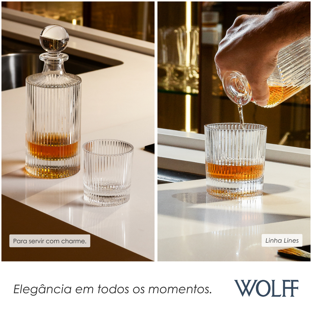 Garrafa para Whisky de Cristal Lines - Wolff
