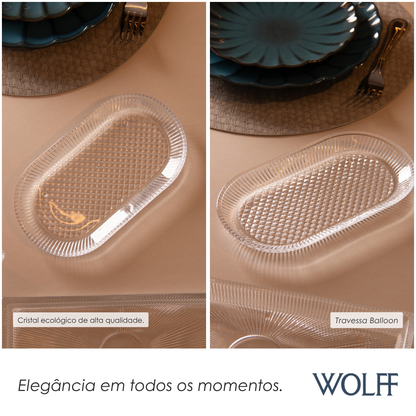 Travessa Balloon 23cm x 13cm x 2cm Cristal Ecológico – Wolff