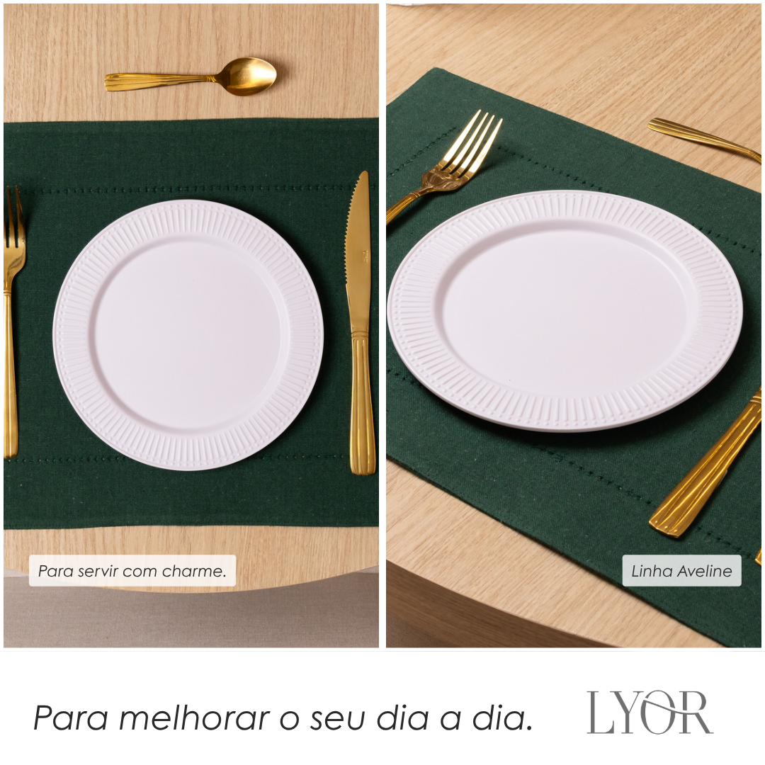 Prato para Sobremesa Aveline 20cm Branco Melamina - Lyor