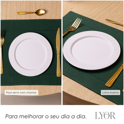 Prato para Sobremesa Aveline 20cm Branco Melamina - Lyor