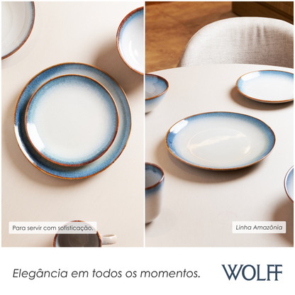 Prato Raso Amazônia 26cm Azul Cerâmica - Wolff