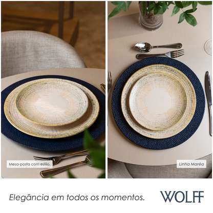 Prato para Sobremesa Maréa 20cm Off White Cerâmica - Wolff