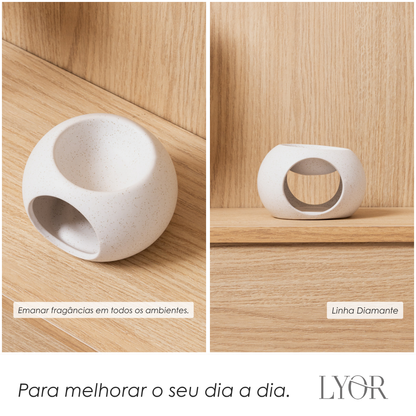 Difusor para Óleos Essenciais Granilite Branco Cerâmica - Lyor