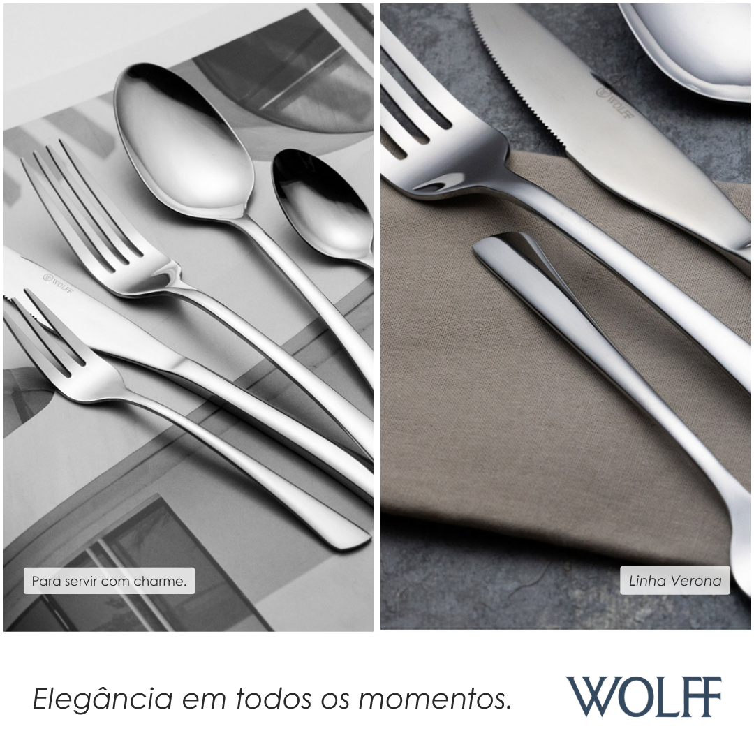 Faqueiro 20 Peças de Aço Inox Verona - Wolff