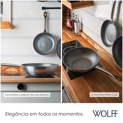 Frigideira Wok de Indução Prime Cook com Revestimento Antiaderente - Wolff