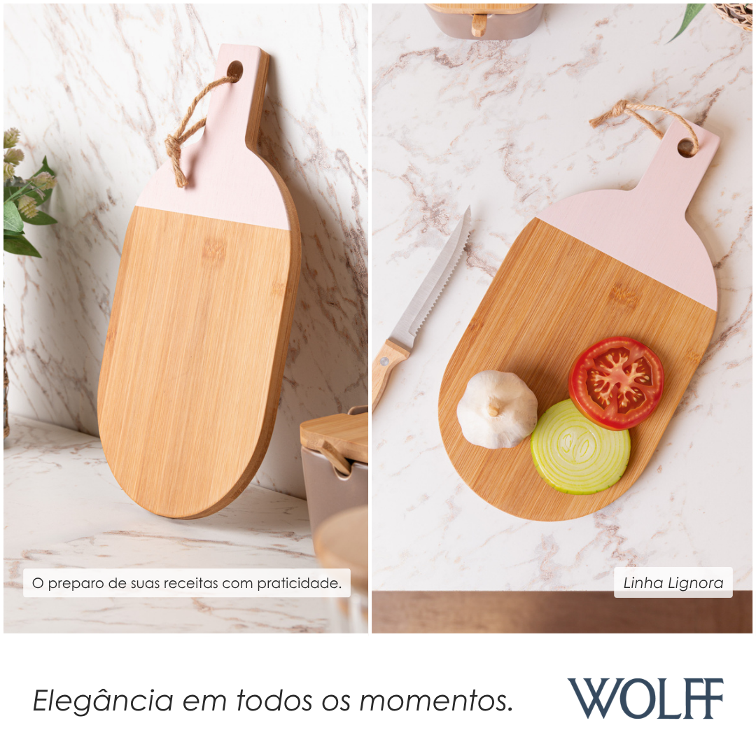 Tábua para Corte Lignora Oval Bambu Rosa - Wolff