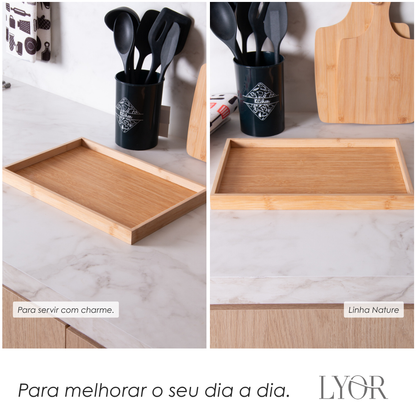 Bandeja Nature 28cm x 21cm x 2,5cm Bambu - Lyor