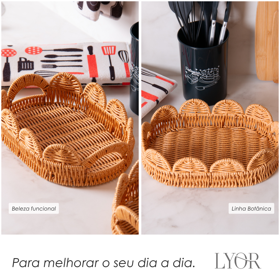 Cesta Botânica 26cm x 17cm x 7cm Rattan - Lyor