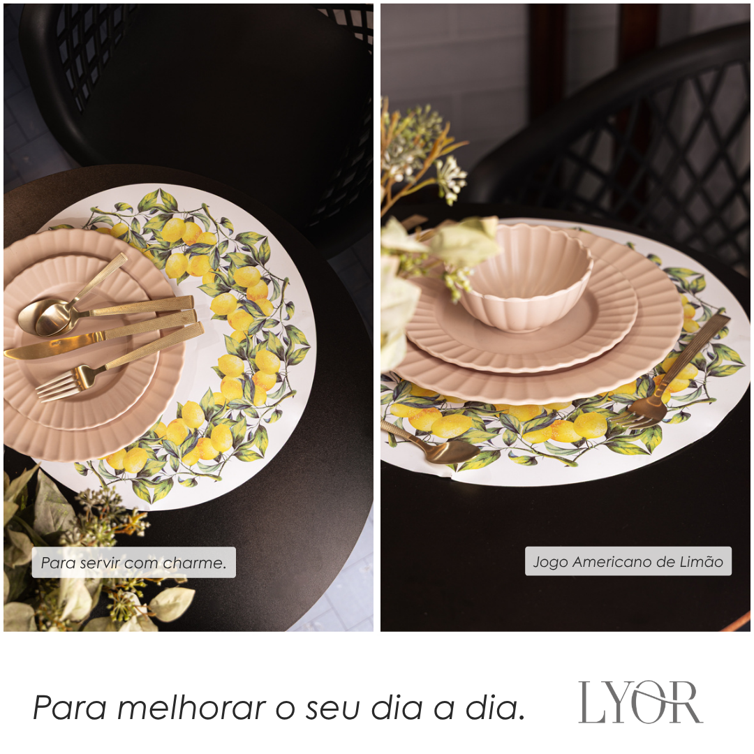 Lugar Americano Limão Siciliano 38cm Plástico - Lyor