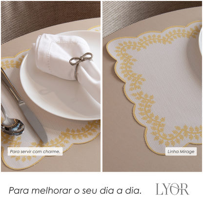 Lugar Americano Sereno 45cm x 30cm Amarelo PVC - Wolff