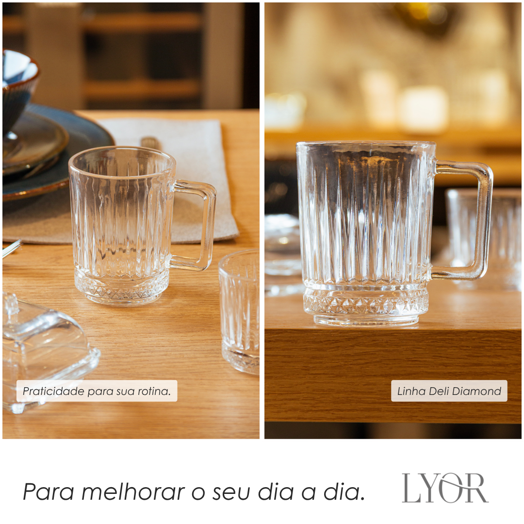 Xícara de Chá Deli Diamond 200ml Cristal Ecológico - Lyor