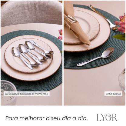 Conjunto 6 Colheres de Sobremesa Gastro Aço Inox - Lyor