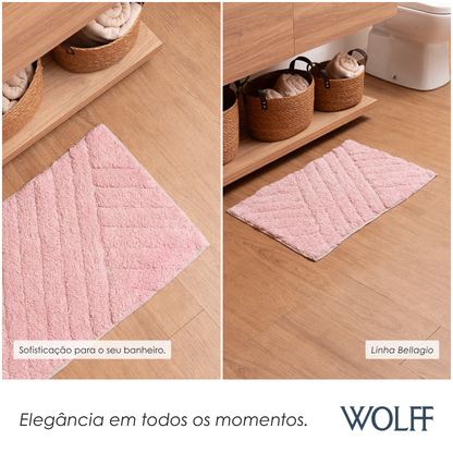 Tapete Bellagio 40cm x 60cm Rosa Algodão - Wolff