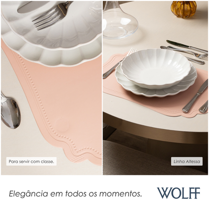 Lugar Americano Dupla Face Altessa 45cm x 30cm Cinza e Rosa PVC - Wolff
