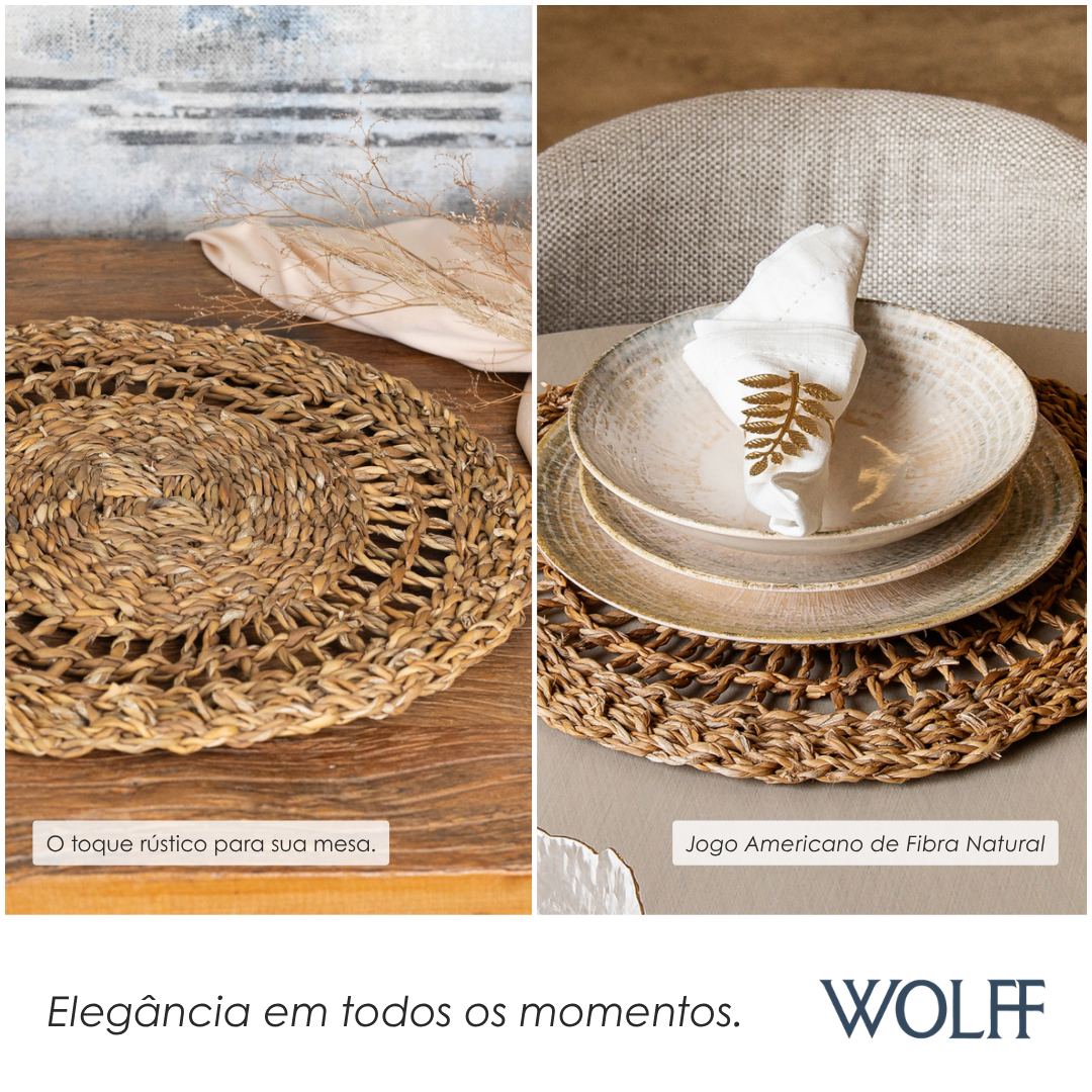 Lugar Americano Trabalhado de Fibra Natural 37cm - Wolff