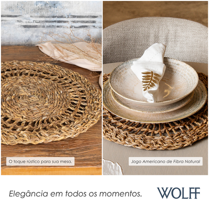 Lugar Americano Trabalhado de Fibra Natural 37cm - Wolff