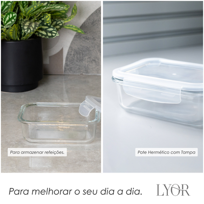 Pote Hermético de Vidro com Tampa 640ml - Lyor