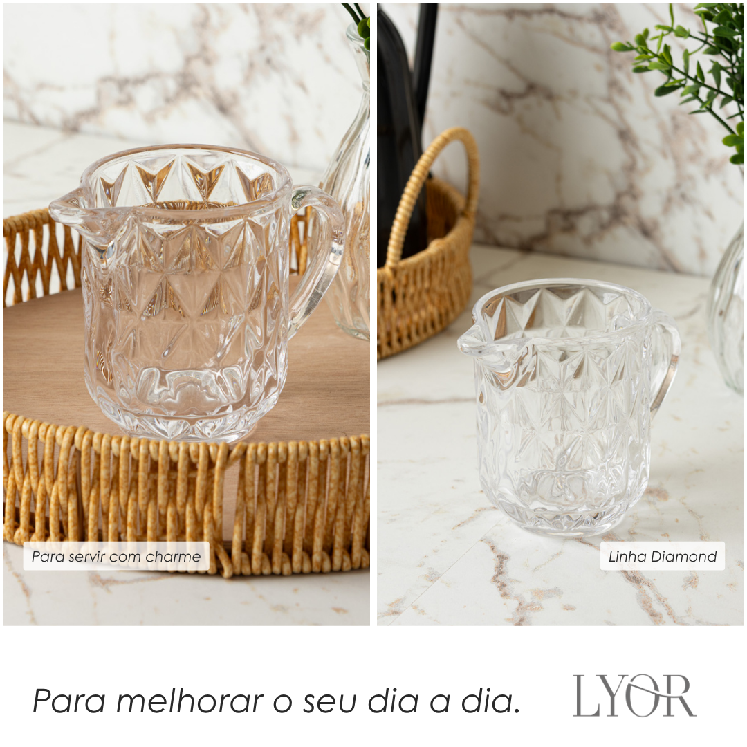 Leiteira Diamond 230ml Cristal Ecológico - Lyor