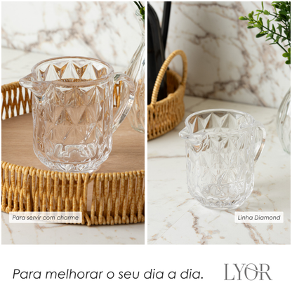 Leiteira Diamond 230ml Cristal Ecológico - Lyor