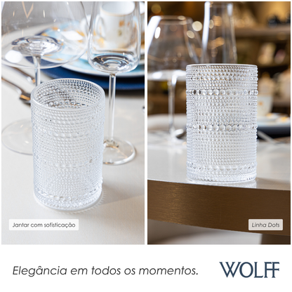 Copo Alto Dots 420ml Vidro - Wolff