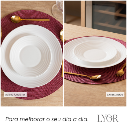Prato Sobremesa Mirage 18cm Branco Opalino - Lyor