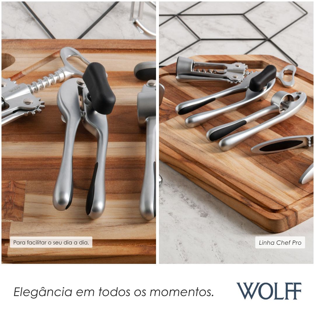 Abridor de Lata em Liga de Zinco Cabo Antiderrapante Chef Pro 16,5cm - Wolff