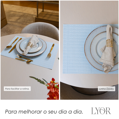Lugar Americano Dovey 45cm x 30cm Azul PVC - Lyor