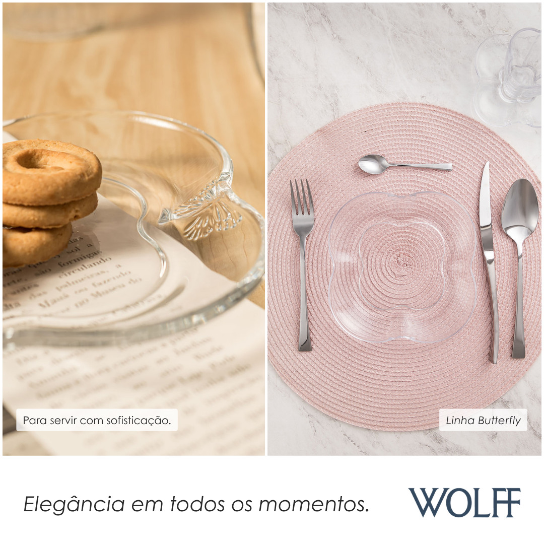 Prato para Sobremesa Butterfly 17cm Cristal - Wolff