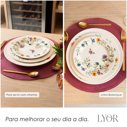 Prato Sobremesa Botanique 20cm Branco Cerâmica - Lyor
