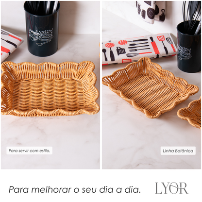 Cesta Botânica 26cm x 20cm x 5cm Rattan - Lyor