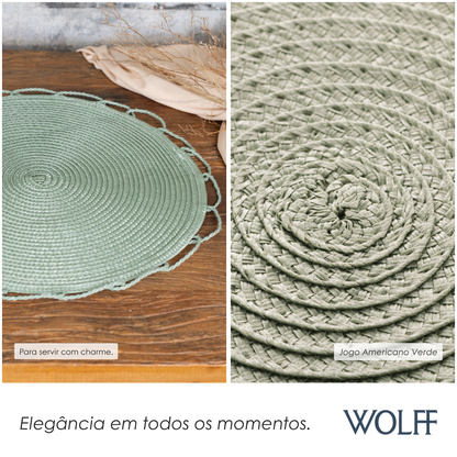 Lugar Americano de Plástico Verde 38cm - Wolff