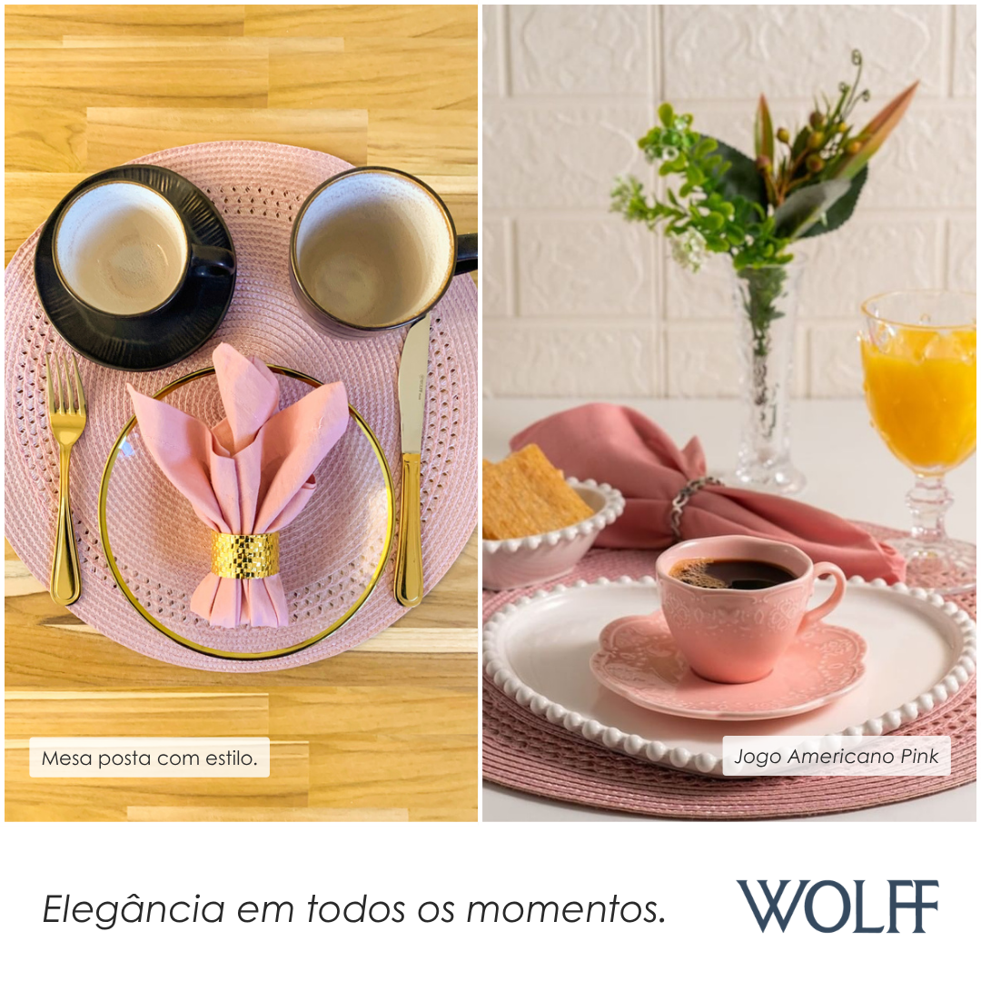 Jogo Americano de Polipropileno Pink 38cm - Wolff