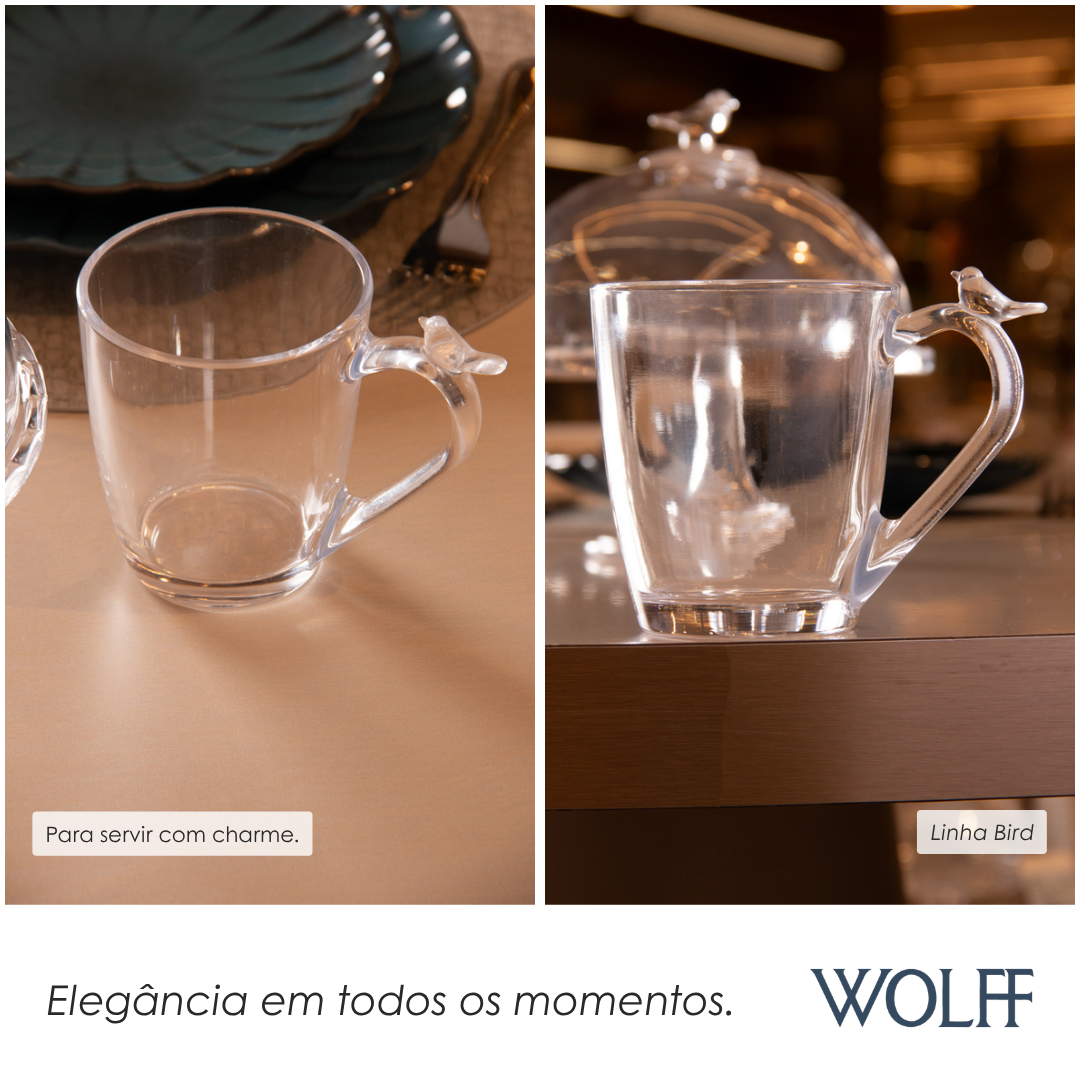 Caneca Bird 300ml Cristal - Wolff