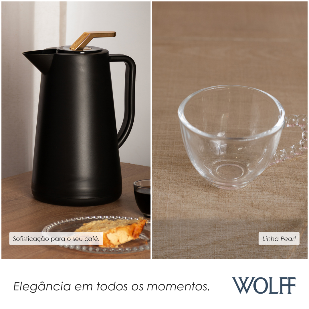Conjunto 4 Xícaras de Café de Cristal sem Pires Pearl 80ml - Wolff
