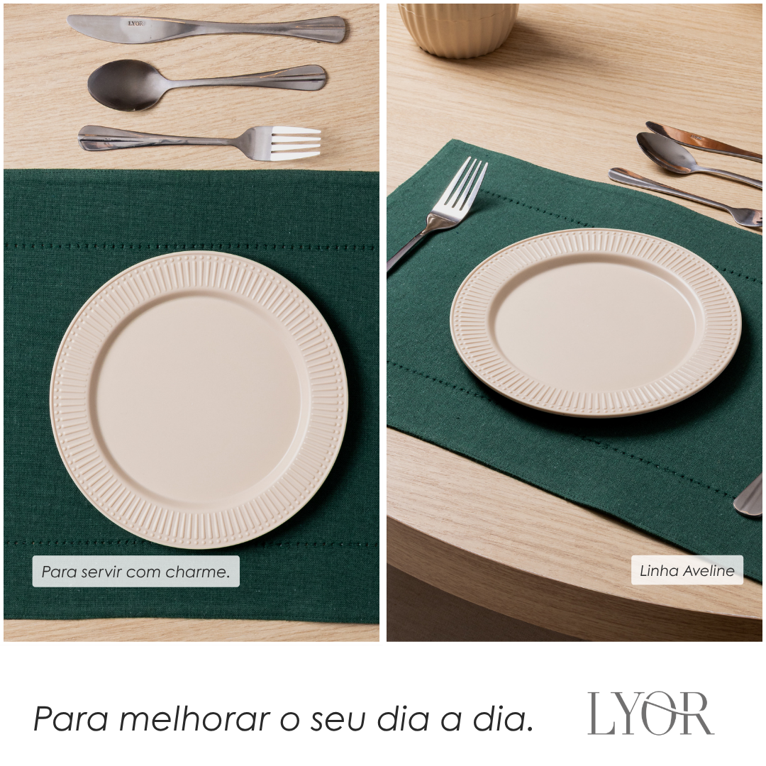 Prato para Sobremesa Aveline 20cm Bege Melamina - Lyor