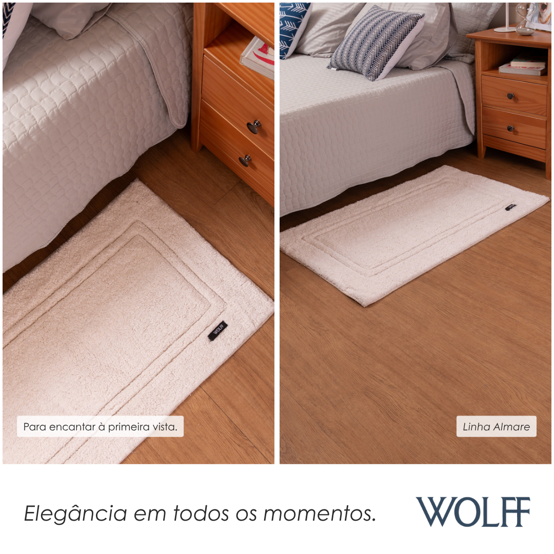 Tapete Almare 50cm x 80cm Branco Algodão - Wolff