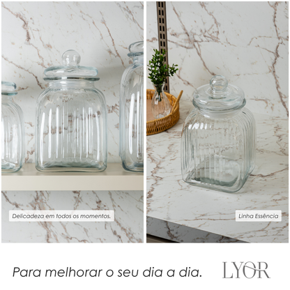 Pote Hermético Essência 3,5L Vidro - Lyor