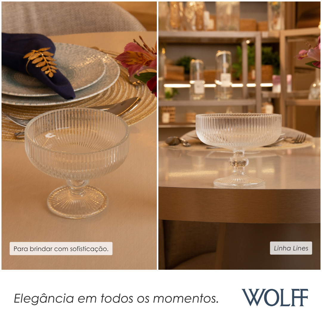Taça de Sobremesa Lines 300ml Cristal Ecológico – Wolff