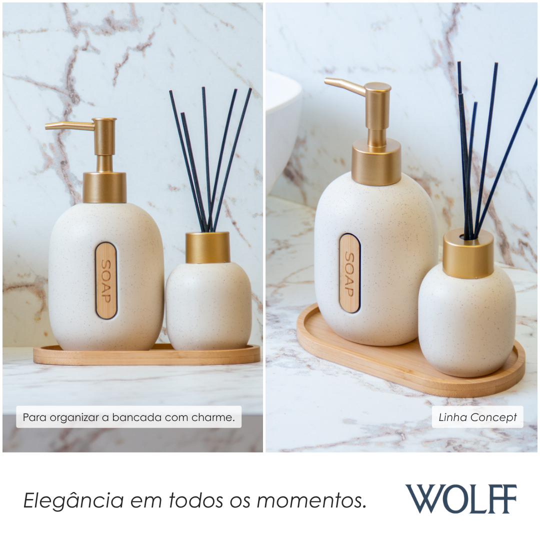 Conjunto 3 Peças para Banheiro Concept Bege Cerâmica - Wolff