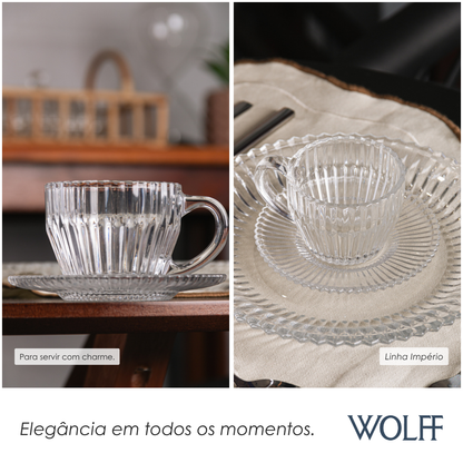 Conjunto 4 Xícaras de Café de Cristal Império 110ml - Wolff