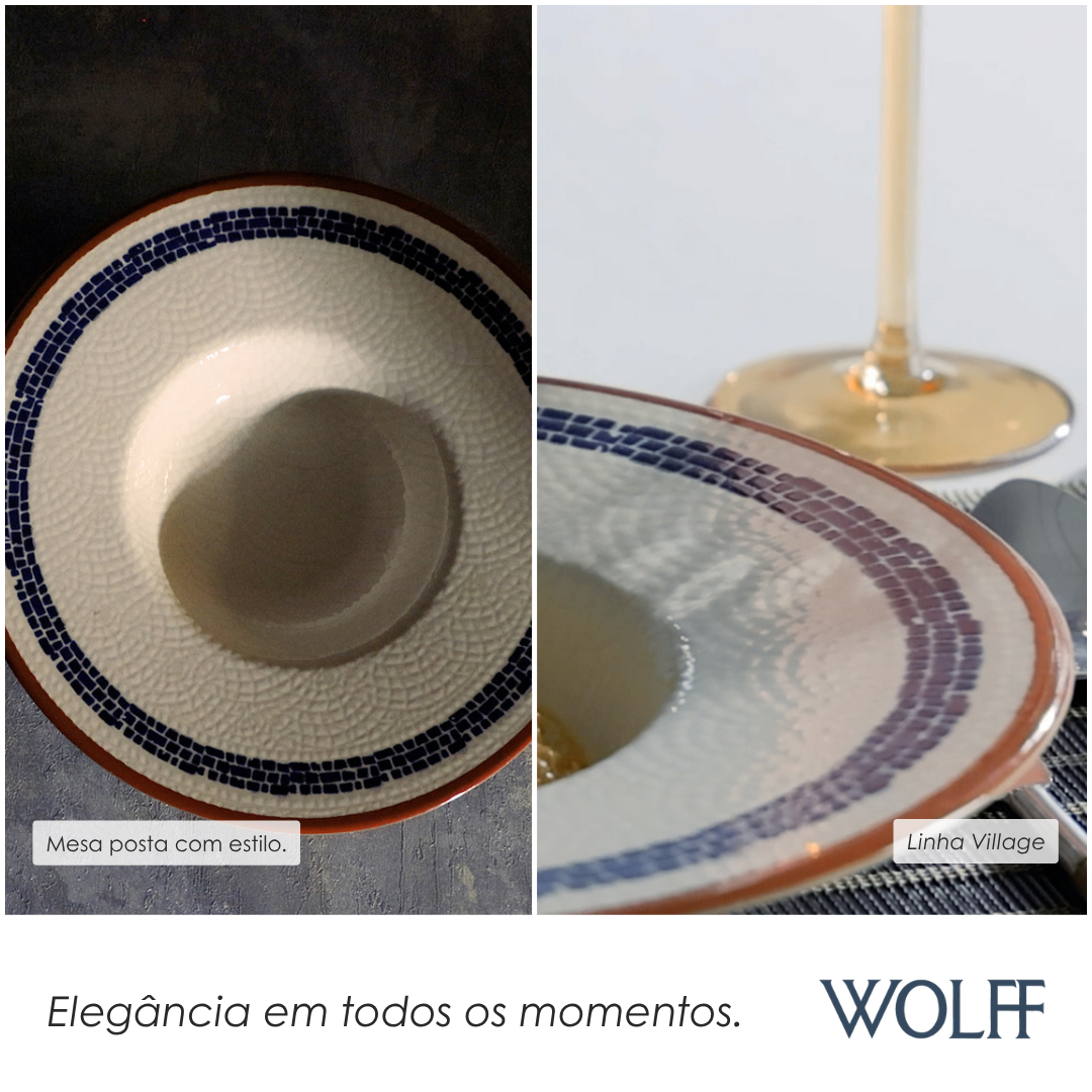 Prato Risoto Village 28cm Cerâmica Creme - Wolff