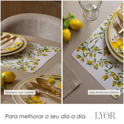 Lugar Americano Siciliano 43,5cm x 28,5cm Incolor Polipropileno - Lyor
