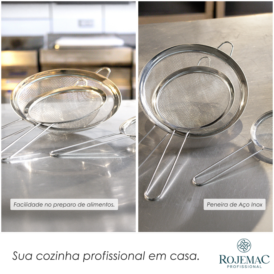 Peneira Ø12cm x 25cm Aço Inox - Rojemac Profissional