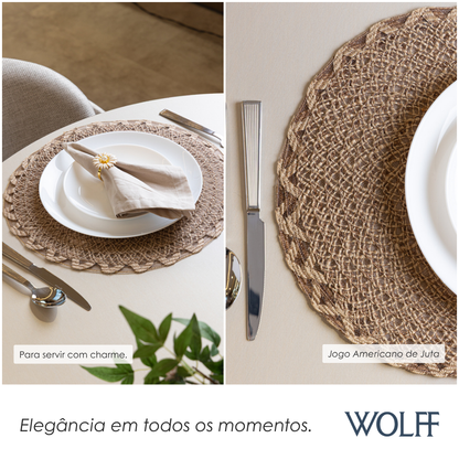 Lugar Americano de Juta Trançado Médio 38cm - Wolff