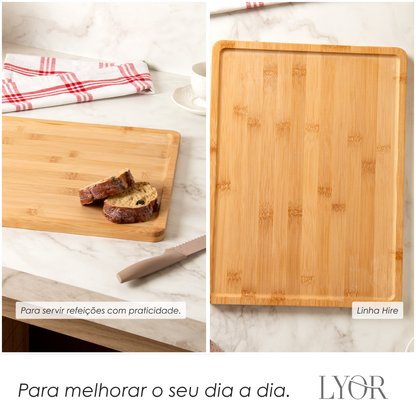 Bandeja Hire 40cm x 30cm x 1,5cm Natural Bambu - Lyor