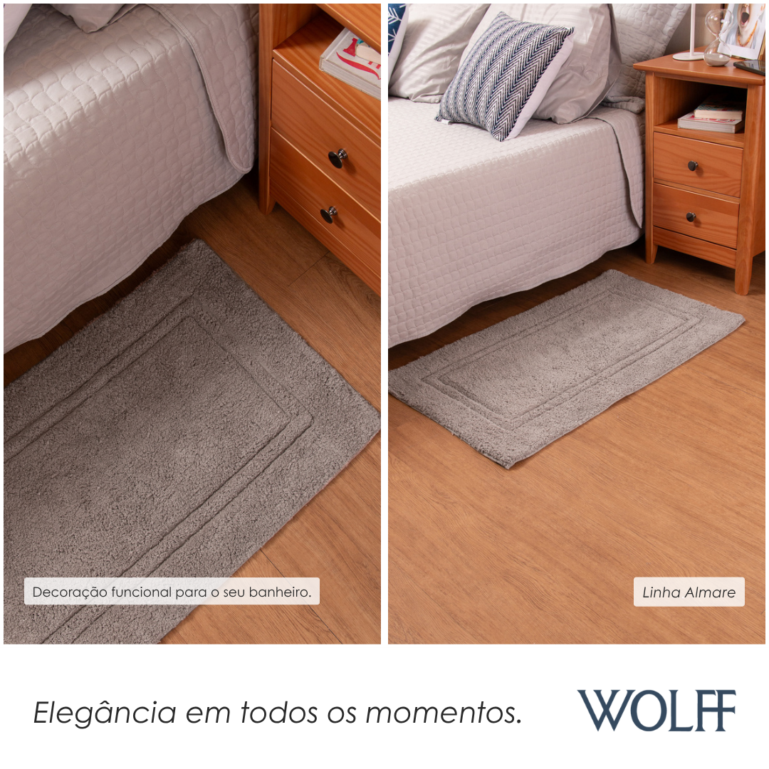 Tapete Almare 50cm x 80cm Cinza Algodão - Wolff