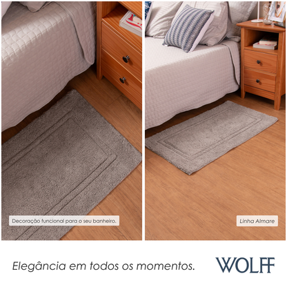 Tapete Almare 50cm x 80cm Cinza Algodão - Wolff