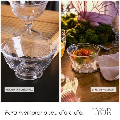 Bowl New Butterfly 12cm x 12cm x 6,5cm Cristal Ecológico - Lyor