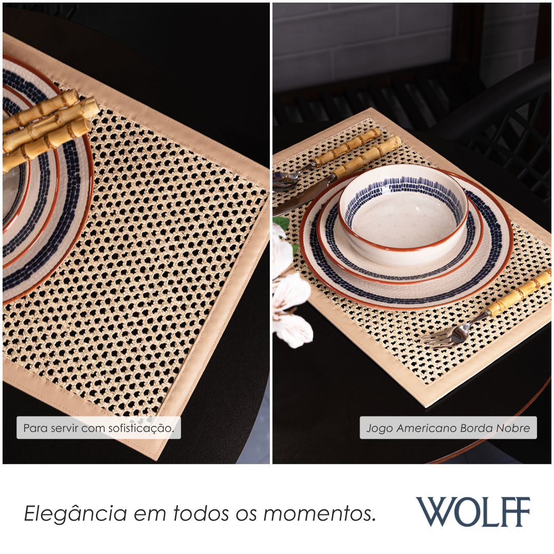 Lugar Americano com Borda Nobre 30cm x 45cm Papel - Wolff