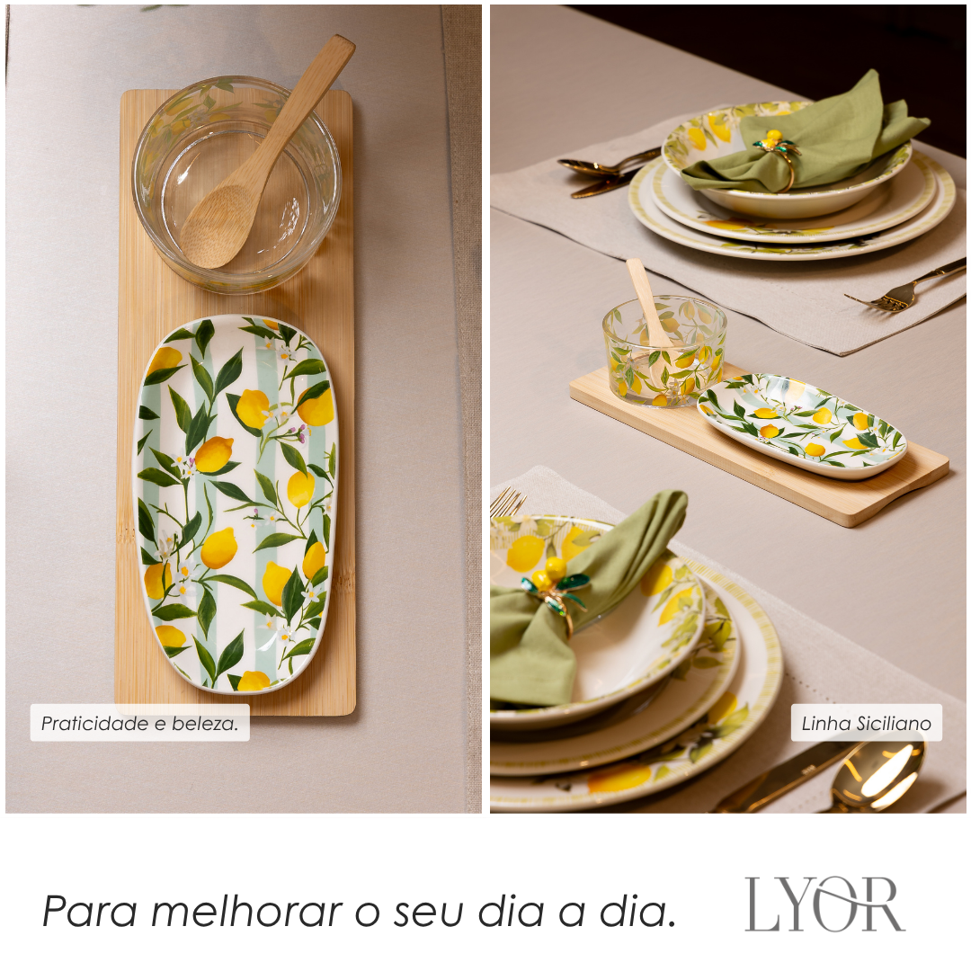 Conjunto 3 Peças para Servir Siciliano 28cm x 10,5cm x 6cm Bambu - Lyor
